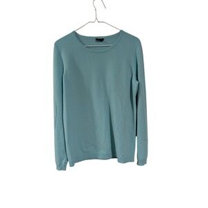 Talbots Cashmere Sweater Womens Medium Blue Crew Neck Long Sleeve Pure Cashmere